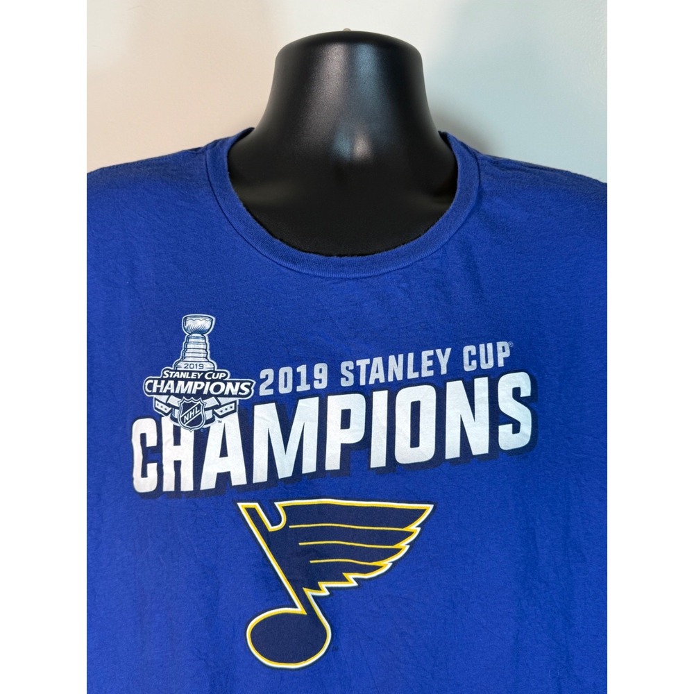 St Louis Blues Shirt Mens XL Blue NHL Hockey 2019 Stanley Cup Champions Fanatics